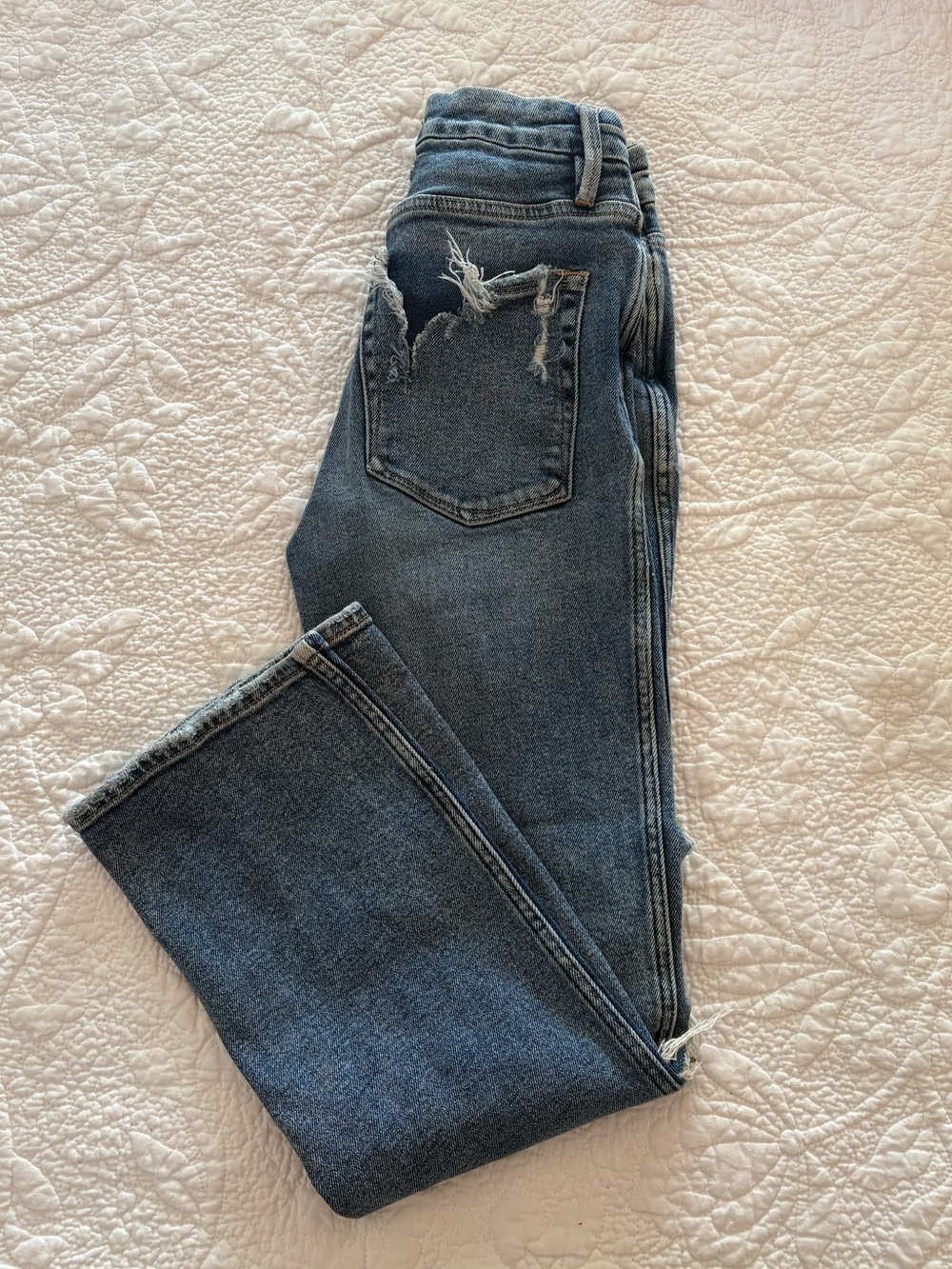 Good American Blue High-Rise Distressed Jeans